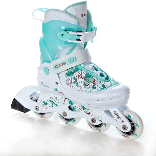  Raven 2in1 oder 3in1 Inline Skates Inliner Triskates Rollschuhe Laguna White/Mint verstellbar