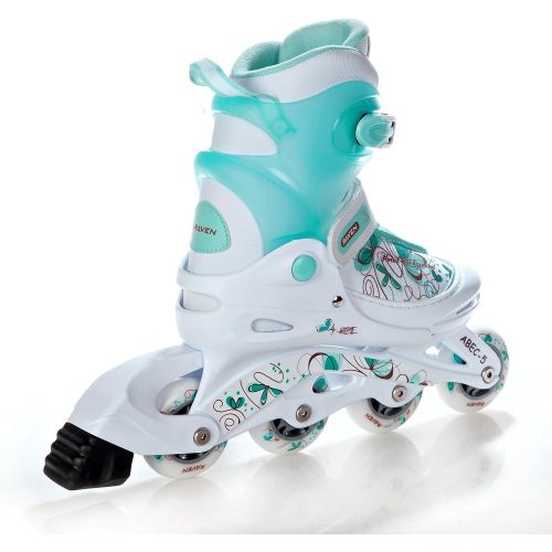  Raven 2in1 oder 3in1 Inline Skates Inliner Triskates Rollschuhe Laguna White/Mint verstellbar