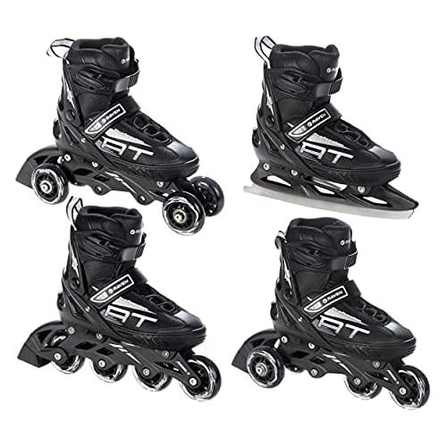  RAVEN 4in1 Inlineskates/Triskates/Rollschuhe/Schlittschuhe Profession Black verstellbar