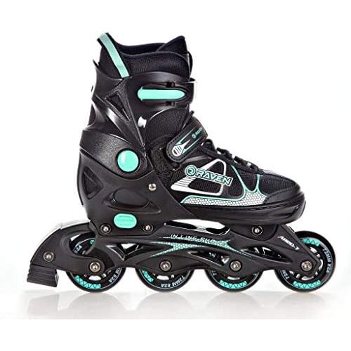  4in 1Inline/Triskates/Quad Adjustable Roller skates/Ice Skates Raven Spirit Black/Mint