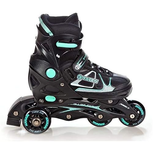  4in 1Inline/Triskates/Quad Adjustable Roller skates/Ice Skates Raven Spirit Black/Mint