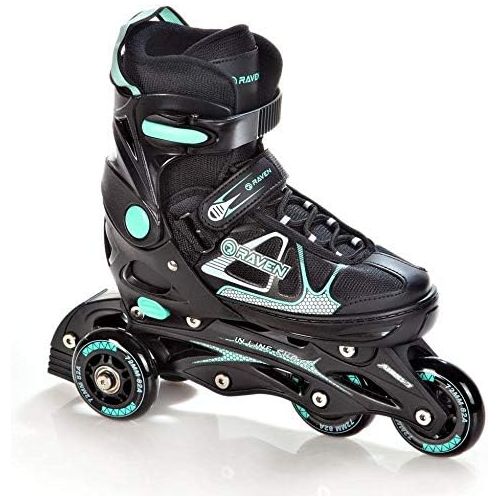  4in 1Inline/Triskates/Quad Adjustable Roller skates/Ice Skates Raven Spirit Black/Mint