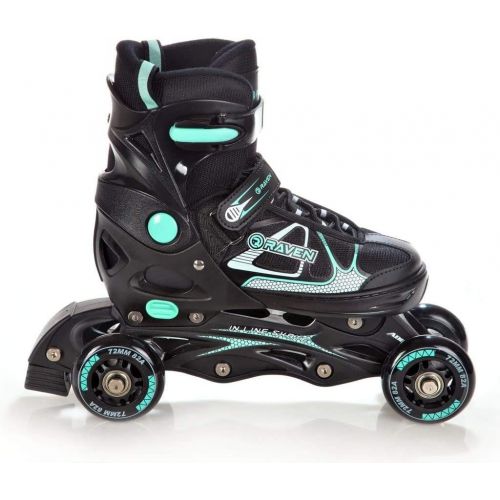  4in 1Inline/Triskates/Quad Adjustable Roller skates/Ice Skates Raven Spirit Black/Mint