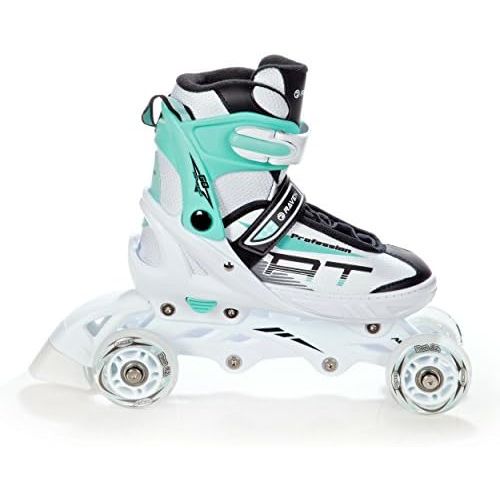  RAVEN 4in1 Inlineskates/Triskates/Rollschuhe/Schlittschuhe Profession White/Mint verstellbar