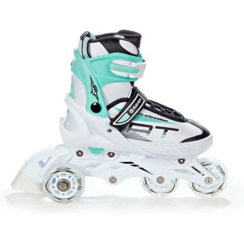  RAVEN 4in1 Inlineskates/Triskates/Rollschuhe/Schlittschuhe Profession White/Mint verstellbar