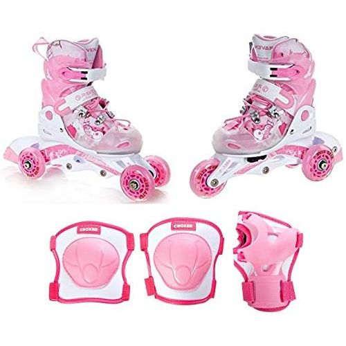  Raven 2-in-1 or 3-in-1 Childrens Inline Skates / Triskates/Roller Skates Princess + Protectors