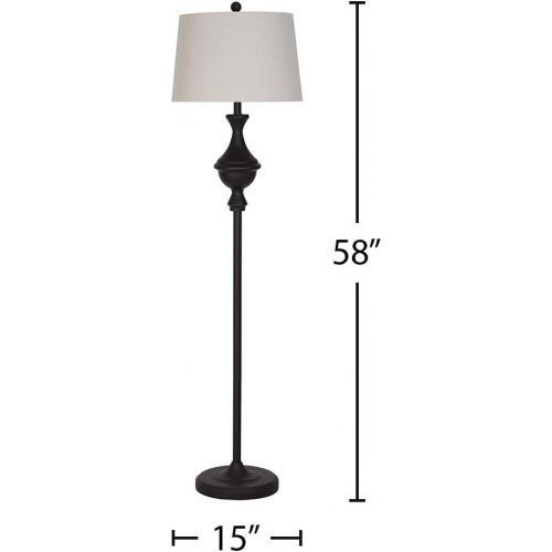  Ravenna Home Classic Metal Floor Lamp, 58H, Brushed Nickel (LED Bulb Included)