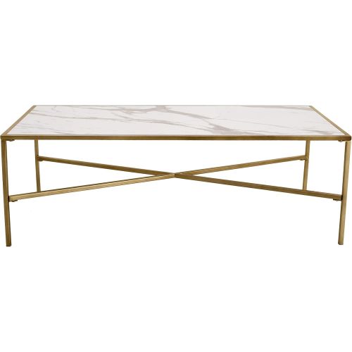  Ravenna Home Parker Coffee Table, 47.2W, Marble & Gold