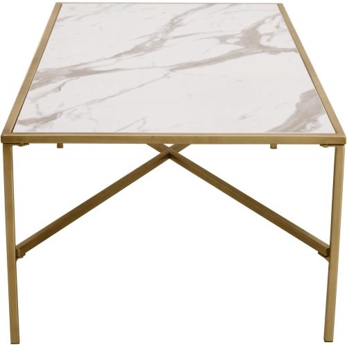  Ravenna Home Parker Coffee Table, 47.2W, Marble & Gold