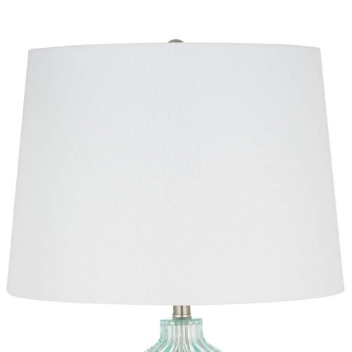  Ravenna Home Modern Blue Glass Table Lamp, 23.75H, With Bulb, Brushed Nickel