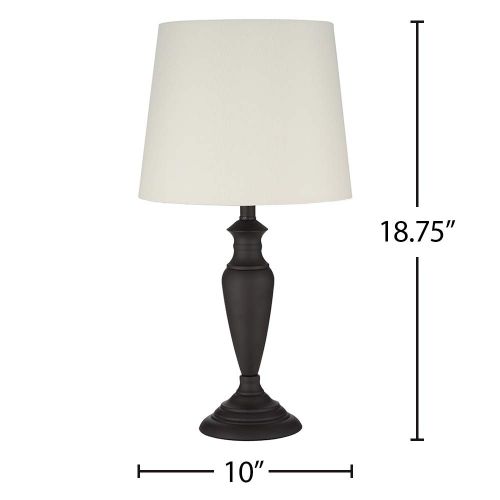  Ravenna Home Dark Bronze Small Accent Table Lamp,18.5H, With Bulb, White Shade