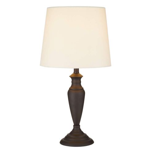  Ravenna Home Dark Bronze Small Accent Table Lamp,18.5H, With Bulb, White Shade