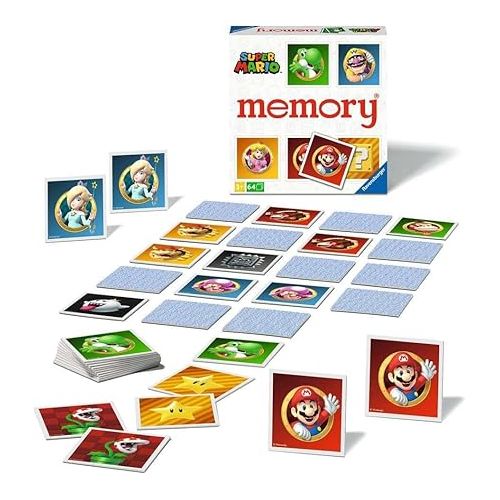  Ravensburger Super Mario Large Memory - Matching Picture Snap Pairs Game for Kids Age 3 Years and Up