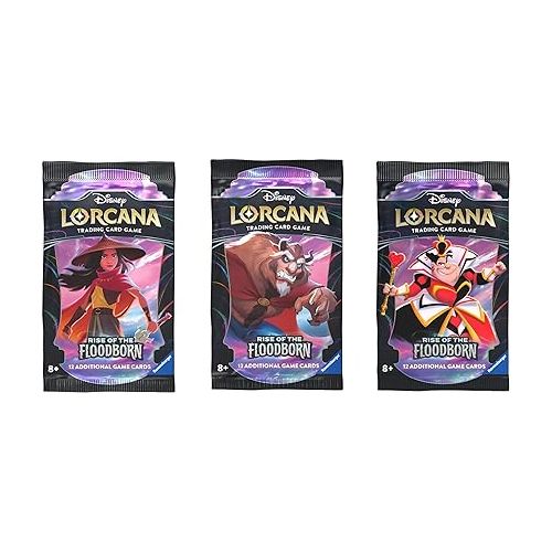  Ravensburger Disney Lorcana TCG: Rise of The Floodborn Booster Pack Display - 24 Packs | Premium Trading Card Game | Expandable Collection | Ideal Gift for Disney Enthusiasts and Card Collectors