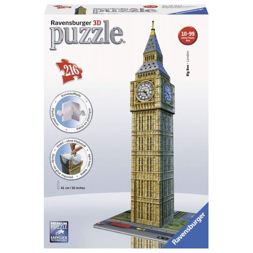  Ravensburger Big Ben 216 Piece 3D Jigsaw Puzzle for Kids and Adults - Easy Click Technology Means Pieces Fit Together Perfectly