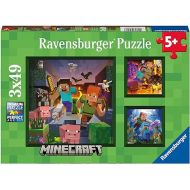 Ravensburger Minecraft Biomes 3 x 49 Piece Jigsaw Puzzle Set for Kids - 05621 - Every Piece is Unique, Pieces Fit Together Perfectly