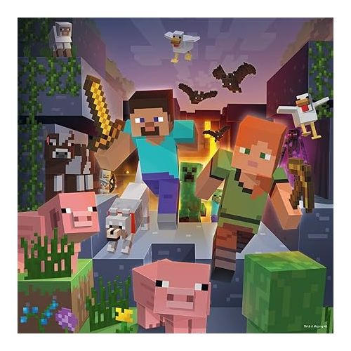  Ravensburger Minecraft Biomes 3 x 49 Piece Jigsaw Puzzle Set for Kids - 05621 - Every Piece is Unique, Pieces Fit Together Perfectly