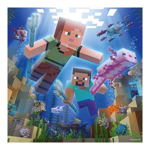  Ravensburger Minecraft Biomes 3 x 49 Piece Jigsaw Puzzle Set for Kids - 05621 - Every Piece is Unique, Pieces Fit Together Perfectly