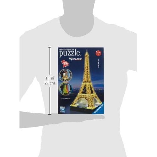  [아마존베스트]Ravensburger Eiffel Tower - Night Edition - 216 Piece 3D Jigsaw Puzzle for Kids and Adults - Easy Click Technology Means Pieces Fit Together Perfectly