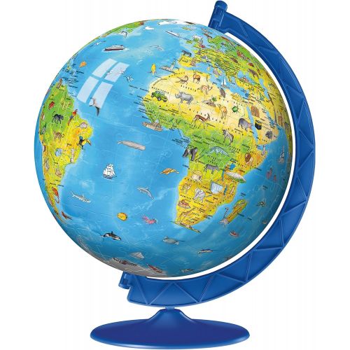  [아마존베스트]Ravensburger Childrens World Globe 180 Piece 3D Jigsaw Puzzle for Kids and Adults - Easy Click Technology Means Pieces Fit Together Perfectly