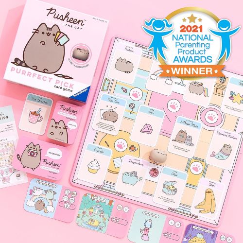  Ravensburger Pusheen Purrfect Pick: A Family Game for Cat Lovers and Pusheen Fans Ages 8 and Up , Pink