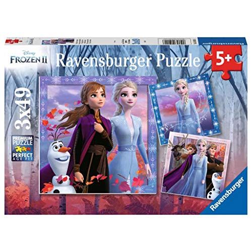  Ravensburger 05011 Disney Frozen 2 The Journey Starts 3 X 49 Piece Jigsaw Puzzles for Kids Value Set of 3 Puzzles in a Box Every Piece is Unique Pieces Fit Together Perfe