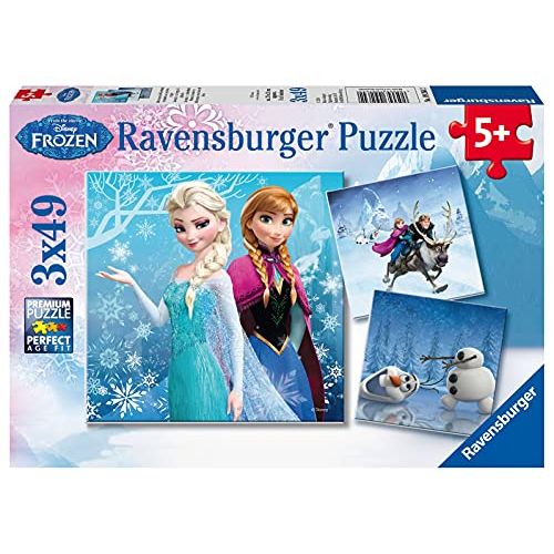  Ravensburger Disney Frozen Winter Adventures Puzzle Box 3 x 49 Piece Jigsaw Puzzles for Kids ? Every Piece is Unique, Pieces Fit Together Perfectly