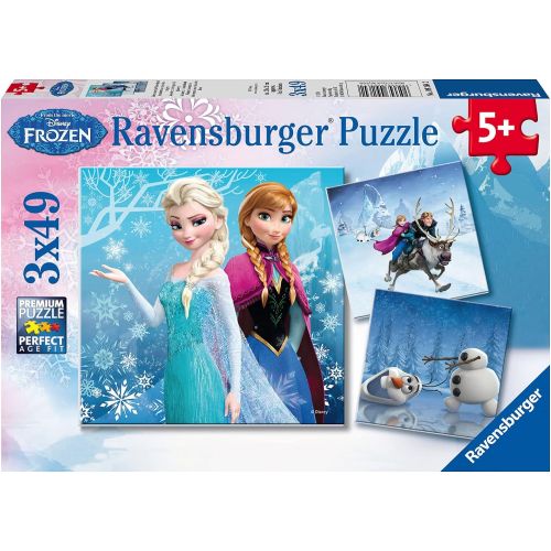  Ravensburger Disney Frozen Winter Adventures Puzzle Box 3 x 49 Piece Jigsaw Puzzles for Kids ? Every Piece is Unique, Pieces Fit Together Perfectly