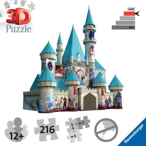  Ravensburger 11156 Disney Frozen 2 Castle 216 Piece 3D Jigsaw Puzzle for Kids and Adults Easy Click Technology Means Pieces Fit Together Perfectly, No Glue Required,Multi