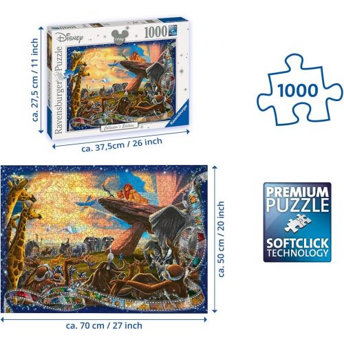  Ravensburger?Disney The Lion King 1000 Piece Jigsaw Puzzle for Adults 19747 Every Piece is Unique, Softclick Technology Means Pieces Fit Together Perfectly