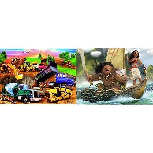  Ravensburger Construction Crowd 60 Piece Jigsaw Puzzle for Kids ? Every Piece is Unique, Pieces Fit Together Perfectly & Disney Moana One Ocean One Heart 100 Piece Jigsaw Puzzle