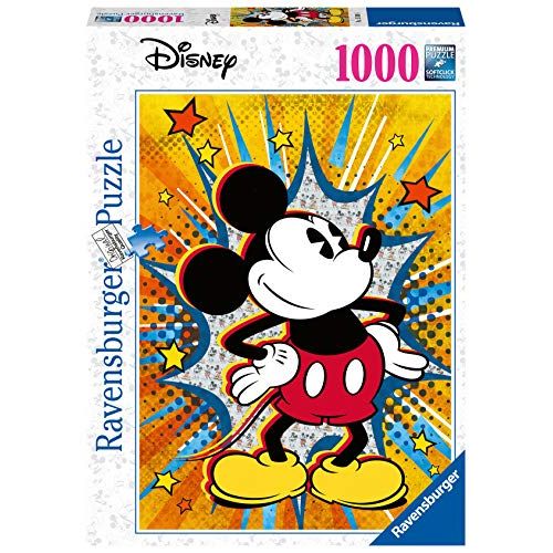  Ravensburger Retro Mickey Mouse 1000 Piece Jigsaw Puzzle for Adults Every Piece is Unique, Softclick Technology Means Pieces Fit Together Perfectly