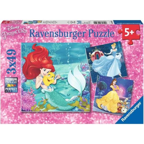  Ravensburger 09350 Disney Princesses 3 X 49 Piece Jigsaw Puzzles Value Set of 3 Puzzles in a Box ? Every Piece is Unique, Pieces Fit Together Perfectly,Multi