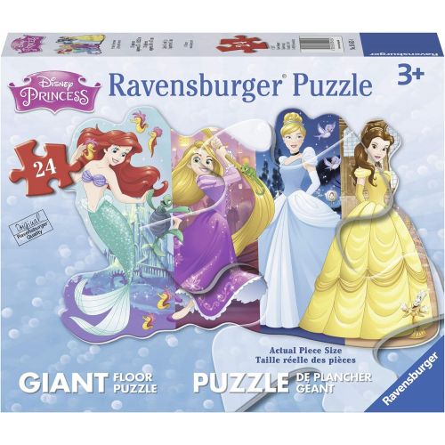  Ravensburger Disney Princess Pretty Princesses Shaped Floor Puzzle 24 Piece Jigsaw Puzzle for Kids ? Every Piece is Unique, Pieces Fit Together Perfectly, Model Number: 05453