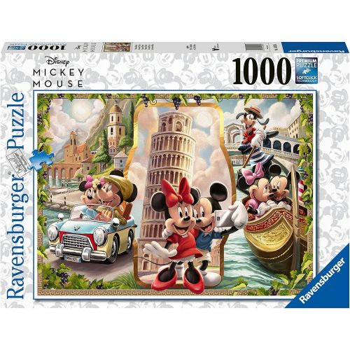  Ravensburger Disney Mickey Mouse: Vacation Mickey and Minnie 1000 Piece Jigsaw Puzzle for Adults Every Piece is Unique, Softclick Technology Means Pieces Fit Together Perfectly