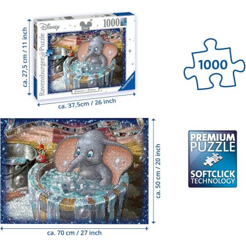  Ravensburger 19676 Disney Dumbo Collectors Edition 1000 Piece Puzzle for Adults, Every Piece is Unique, Softclick Technology Means Pieces Fit Together Perfectly,White