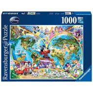 Ravensburger Disney World Map 1000 Piece Jigsaw Puzzle Featuring the entire Disney Family: Disney Princess, Donald Duck, Mickey Mouse, Peter Pan and many more!