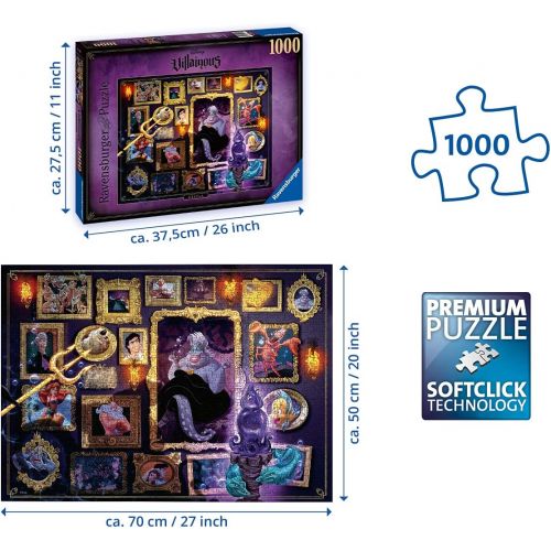  Ravensburger Disney Villainous Ursula 1000 Piece Jigsaw Puzzle for Adults ? Every Piece is Unique, Softclick Technology Means Pieces Fit Together Perfectly