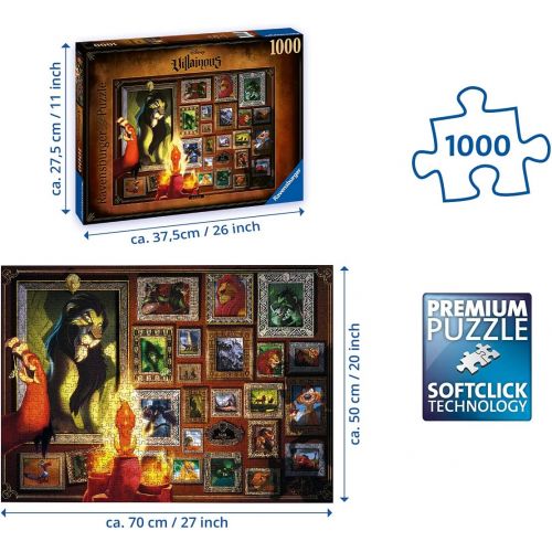  Ravensburger?Disney Villainous: Scar 1000 Piece Jigsaw Puzzle for Adults 16524 Every Piece is Unique, Softclick Technology Means Pieces Fit Together Perfectly