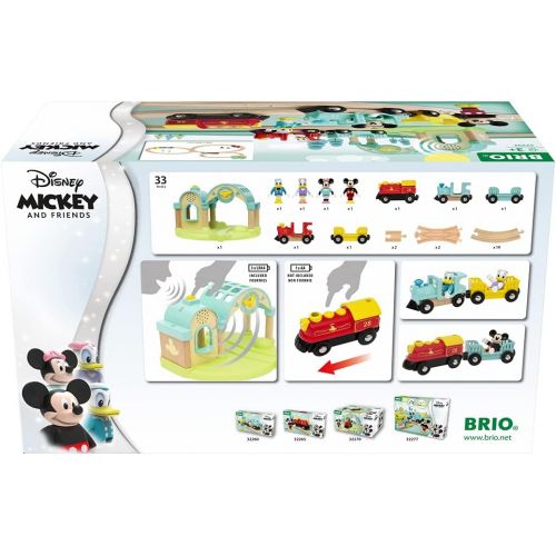  Ravensburger BRIO 32292 Disney Mickeys Deluxe Wooden Railway Set Wooden Toy Train Set for Kids Age 3 and Up