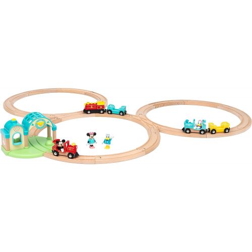  Ravensburger BRIO 32292 Disney Mickeys Deluxe Wooden Railway Set Wooden Toy Train Set for Kids Age 3 and Up