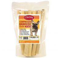Raw Paws Pet Premium 10-inch Compressed Rawhide Sticks for Dogs - Packed in The USA - Natural Beef Hide Dog Chews - Rawhides for Medium Dogs and Large Dogs - Safe Pressed Rawhide R