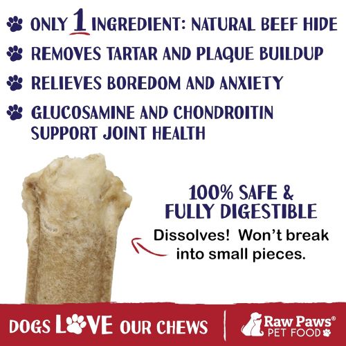  Raw Paws Pet Premium 10-inch Compressed Rawhide Sticks for Dogs - Packed in The USA - Natural Beef Hide Dog Chews - Rawhides for Medium Dogs and Large Dogs - Safe Pressed Rawhide R