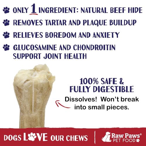  Raw Paws Pet Premium 4-inch Compressed Rawhide Bones for Dogs - Packed in USA - Small Dog Bones - Puppy Bones - Long Lasting Dog Chews - Natural Pressed Rawhides - Beef Hide Bones