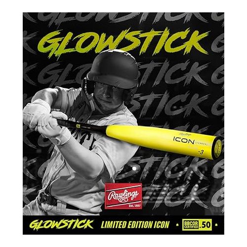 롤링스 Rawlings | ICON Baseball Bat |BBBCOR| -3 Drop | 2 5/8