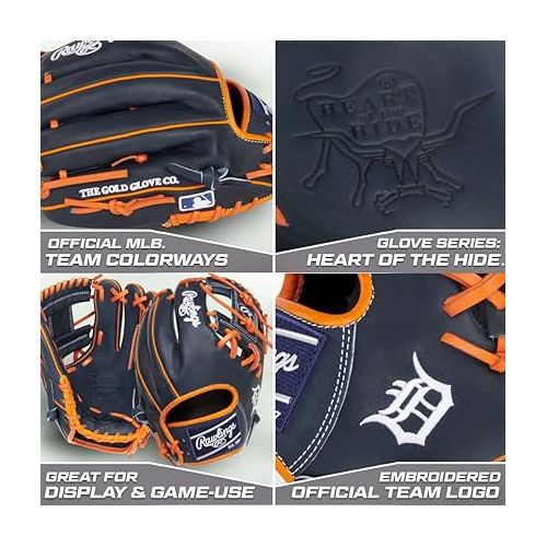롤링스 Rawlings | Heart of The Hide MLB Team Logo Baseball Glove | All MLB Team Options Available