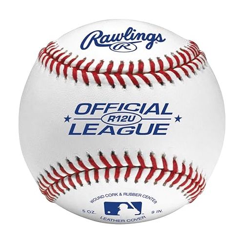 롤링스 Rawlings | GAME USE Baseballs | Youth/12U | Game/Practice Use | Bucket , 28 oz, white, 24 Count(Pack of 1)
