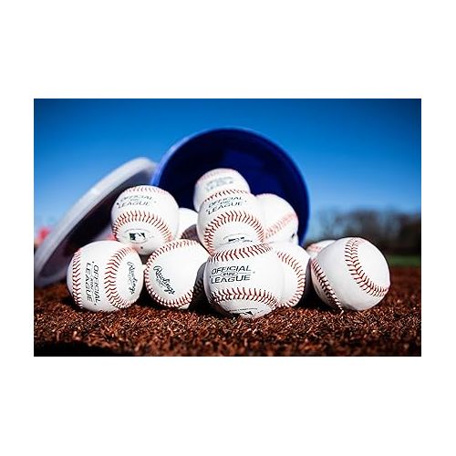 롤링스 Rawlings | GAME USE Baseballs | Youth/12U | Game/Practice Use | Bucket , 28 oz, white, 24 Count(Pack of 1)