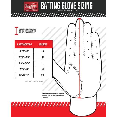롤링스 Rawlings | 5150 Baseball Batting Gloves | Adult | Multiple Colors