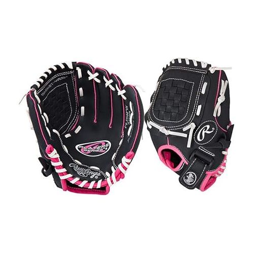 롤링스 Rawlings Girls Players Series Right Hand Throw TBALL Glove MITT - Size 10.30 - Pink/Black